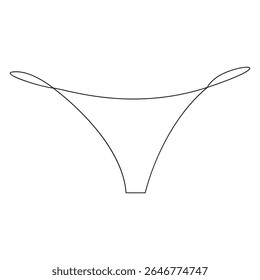 Vector One continuous line art drawing of women's underwear pro illustration