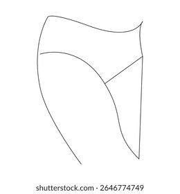 Vector One continuous line art drawing of women's underwear pro illustration