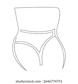 Vector One continuous line art drawing of women's underwear pro illustration