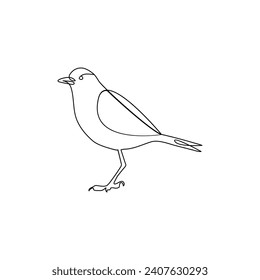 Vector in one continuous line drawing of bird best use for logo, poster, banner and background.