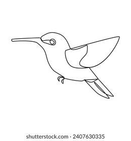 Vector in one continuous line drawing of humming bird best use for logo, poster, banner and background.