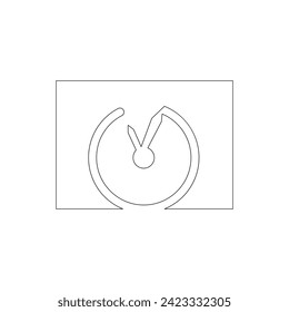 Vector in one continuous line drawing of analog clock minimalism concept of  business deadline. Clock single line drawing