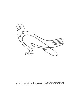 Vector one continuous line drawing of pigeon bird minimalist outline design editable  stroke illustration. Single line pigeon drawing
