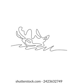 Vector one continuous line drawing of water isolated on white background minimal stroke illustration