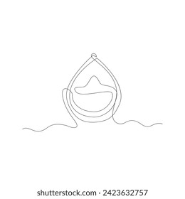 Vector one continuous line drawing of water isolated on white background minimal stroke illustration