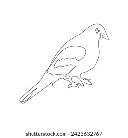 Vector one continuous line drawing of pigeon bird minimalist outline design editable  stroke illustration. Single line pigeon drawing
