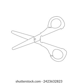 Vector in one continuous line drawing of scissors concept of sewing isolated on white background.
