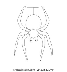 Vector in one continuous line drawing of spider illustration minimal design editable stroke