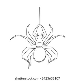 Vector in one continuous line drawing of spider illustration minimal design editable stroke