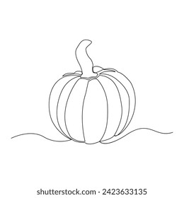 Vector in one continuous line drawing of pumpkin illustration concept of vegetables minimal design