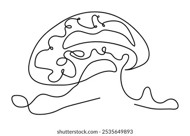 Vector in one continuous line drawing of a human brain isolated on white background illustration pro design and minimalist.
