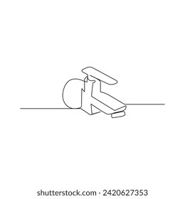 Vector one continuous line sketch of water tap minimalist design illustration
