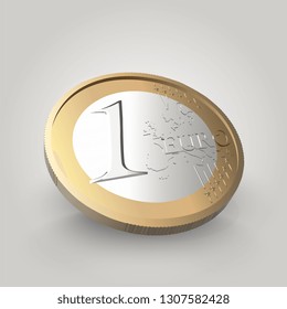 Vector One Euro Coin Illustration