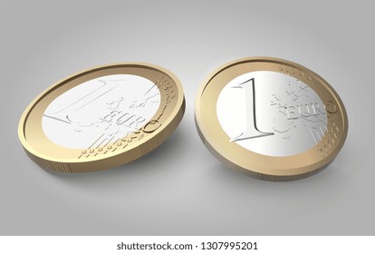 Vector One Euro Coin Illustration