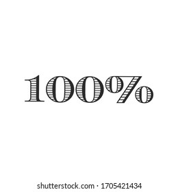 Vector One Hundred Isolated On White Background ilustration on white background EPS10