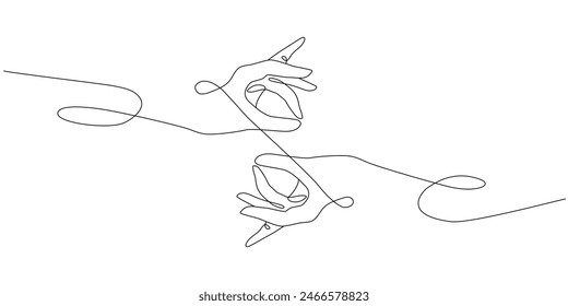 Vector one line art illustrations of buddha hands. Continuous line art of zen