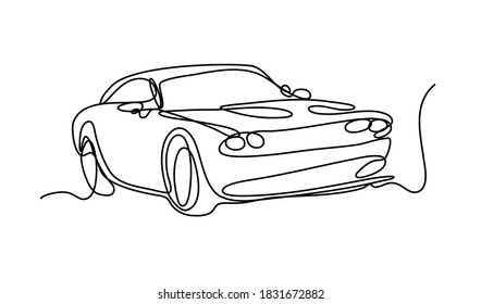Icono de coche de una línea