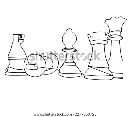 vector one line classic game of chess which is famous all over the world