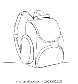 Vector, One Line Drawing, Backpack