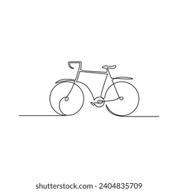Vector one Line drawing or continuous line art of a classic bicycle athlete and stock ilustration