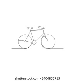 Vector one Line drawing or continuous line art of a classic bicycle athlete and stock ilustration
