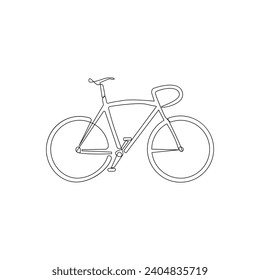 Vector one Line drawing or continuous line art of a classic bicycle athlete and stock ilustration