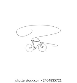 Vector one Line drawing or continuous line art of a classic bicycle athlete and stock ilustration
