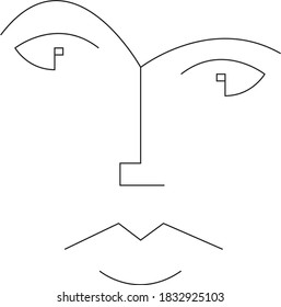 vector one line drawing woman face