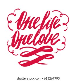 Vector of one love. Happy Valentines day sign
