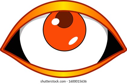 
vector of one orange and yellow eyes with an upward view.