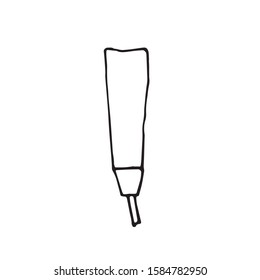 Vector one package cream package hand drawn. Illustration black illustration lineart on a white isolated background. Design for painting, postcards, textiles, sticker, packaging.