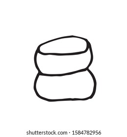Vector one package cream package hand drawn. Illustration black illustration lineart on a white isolated background. Design for painting, postcards, textiles, sticker, packaging.