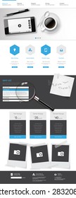 Vector one page website design template, Office theme