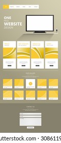 Vector One page Website Template Design Eps 10