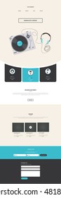 Vector One Page Website Template in flat design. Editable Layered Vector Illustration