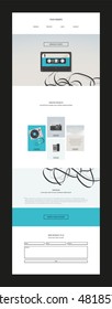 Vector One Page Website Template in flat design. Editable Layered Vector Illustration
