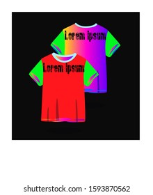 Vector one pairs Shirt design. Black and Blue background colors