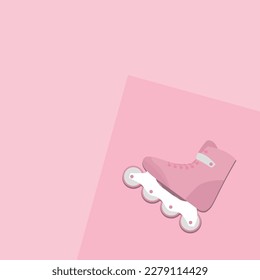 Vektorgrafik mit einer Rollschuh auf rosafarbenem Hintergrund. rosafarbenes Pferd auf rosafarbenem Hintergrund