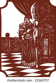 Vector from One snapshot of a Set of Traditional Chinese Paper-cut, character from a book named Heroes of the Marshes, in Song dynasty of China