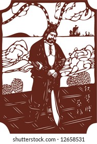Vector from One snapshot of a Set of Traditional Chinese Paper-cut, character from a book named Heroes of the Marshes, in Song dynasty of China