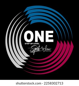 vector one step up level text with logo design