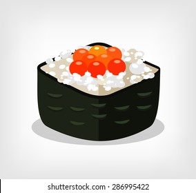 Vector one sushi vector flat illustration