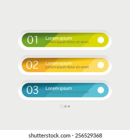 Vector One Two Three Four steps, progress banners with colorful tags.