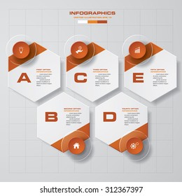 Vector one - two - three - four - five  progress/process steps. Abstract infographics background.