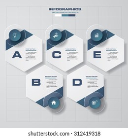 Vector uno - dos - tres - cuatro - cinco pasos de progreso/proceso. Fondo abstracto de infografías.