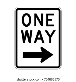 Vector One Way Sign Icon, Right Sign