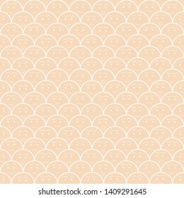 Vector one-color pink seamless background with faces. Different emotions, Background for kids