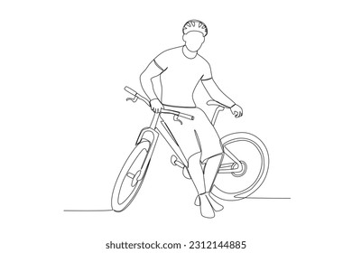 Vector oneline bicycle concept. simple line bicycle illustration.