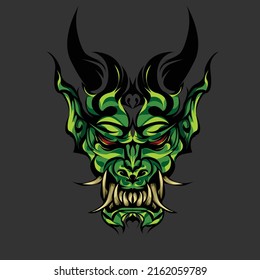 vector oni devil mask illustration