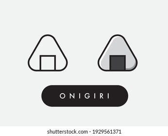 Vector onigiri rice ball icon illustration